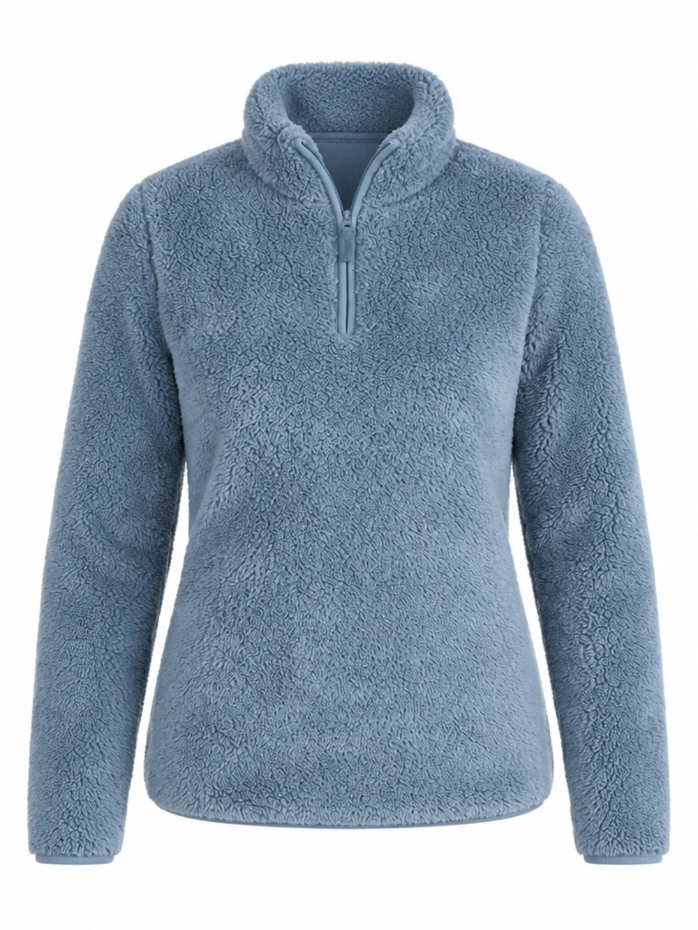 Women's Plush Half-Zip Pullover Sweater in Slate Blue